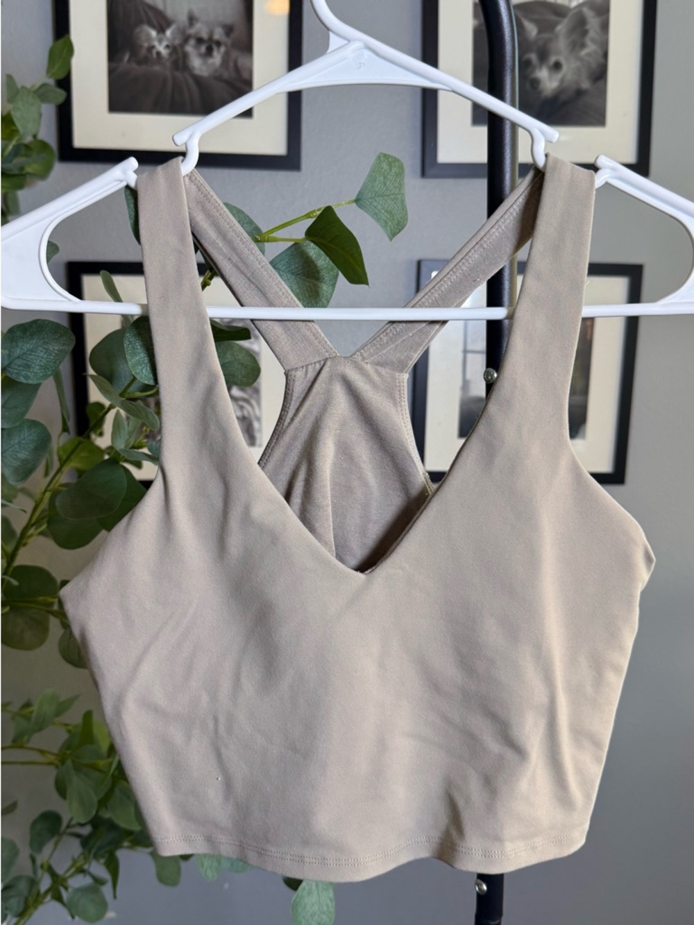 ALO Yoga Beige Crop Top Racerback